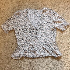 Madewell Floral Peplum Top (Size M)